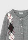 Plinilo Argyle Wool Knit Cardigan