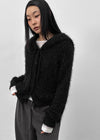 Bune Boucle Knit Hooded Cardigan