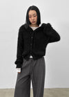 Bune Boucle Knit Hooded Cardigan