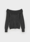 Ueki Button Off-shoulder Knit