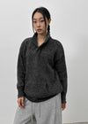 (UNISEX) Podo Bocashi Pocket Henley Neck Knit