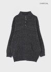 (UNISEX) Podo Bocashi Pocket Henley Neck Knit