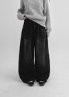 Netk Wash Wide Fleece Denim Pants