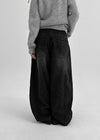 Netk Wash Wide Fleece Denim Pants
