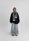 Bevan Raised Fleece Wide Denim Pants