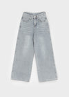 Bevan Raised Fleece Wide Denim Pants