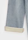 Bevan Raised Fleece Wide Denim Pants