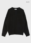 (UNISEX) Nyanyong Cable Henley Neck Loose Fit Knit