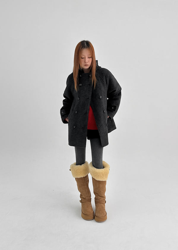 Reldit Hooded Half Coat (35% Wool)