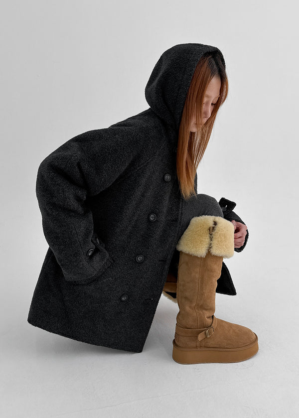 Reldit Hooded Half Coat (35% Wool)