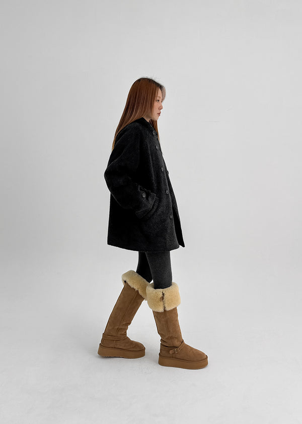 Reldit Hooded Half Coat (35% Wool)