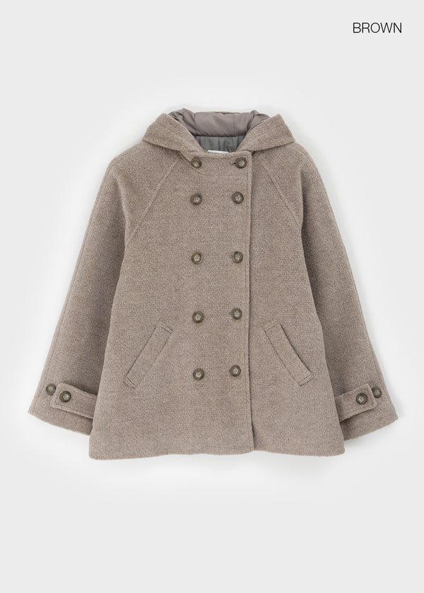 Reldit Hooded Half Coat (35% Wool)