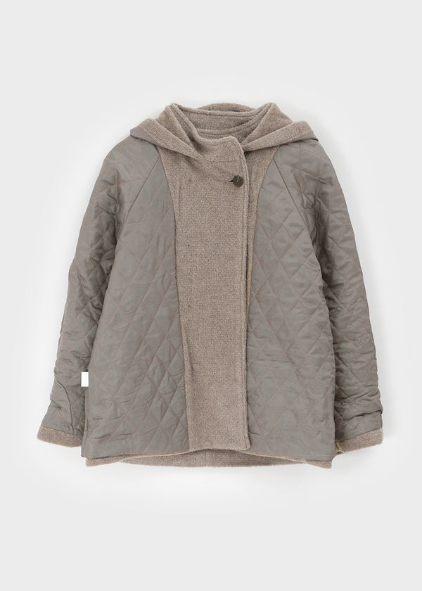 Reldit Hooded Half Coat (35% Wool)