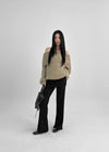 Romtin Overfit Boucle Off-shoulder Knit