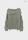 Romtin Overfit Boucle Off-shoulder Knit