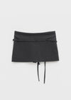 Pongne Strap Fleece Banding Mini Skirt