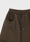 Heer Pattern Back Pocket Wide Banding Pants