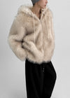 Kaylon Reversible Hooded Fur Jacket