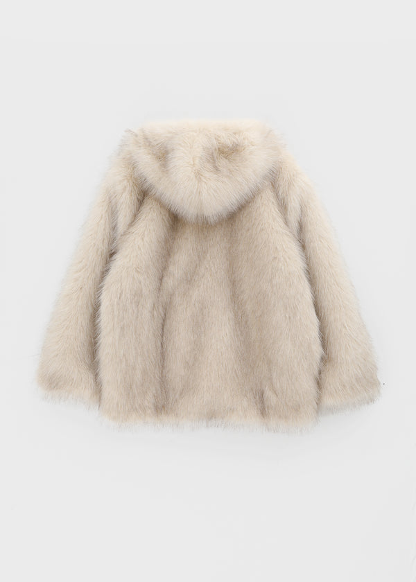 Kaylon Reversible Hooded Fur Jacket