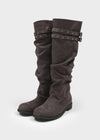 Home Ten Suede Belt Wrinkle Long Boots