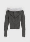 [MADE] Eriki Fur Trimming Knit Zip-up (Set Available)