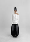 Kenting Frill Layered One-shoulder Fleece Long-sleeve T-shirt