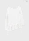 Kenting Frill Layered One-shoulder Fleece Long-sleeve T-shirt