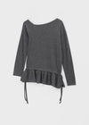 Kenting Frill Layered One-shoulder Fleece Long-sleeve T-shirt
