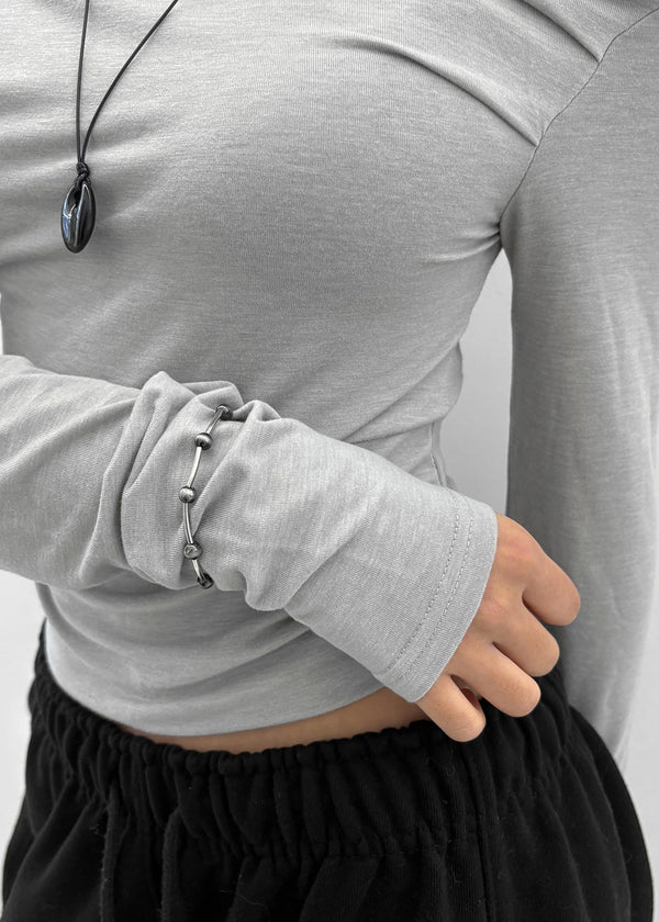 Ellens Raw Stone Silver Bracelet