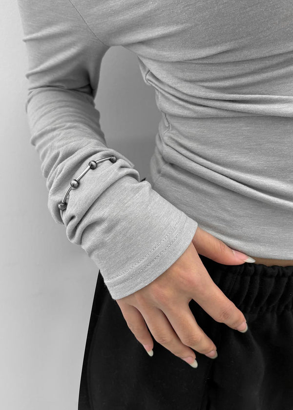 Ellens Raw Stone Silver Bracelet