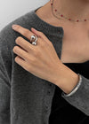 Pemiyu Silver Ball Open Ring