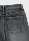 Ribbed Wash Wide Denim Pants