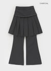 Jacobe Pleated Bootcut Skirt Pants