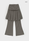 Jacobe Pleated Bootcut Skirt Pants