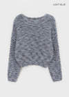 Pamu Hairy Boat Neck Color Knit