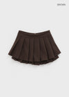 Kurupi Double Wool Pleated Miniskirt