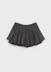Kurupi Double Wool Pleated Miniskirt