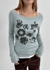 Yako Flower Print Long Sleeve T-shirt