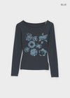 Yako Flower Print Long Sleeve T-shirt
