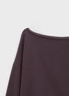 Purpel Fleece Off-shoulder Man-to-man
