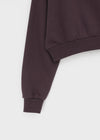 Purpel Fleece Off-shoulder Man-to-man