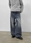 Carit Raised Fleece Wide Denim Pants