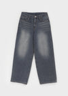 Carit Raised Fleece Wide Denim Pants