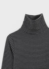 Chemian Fleece Striped Turtleneck Fleece