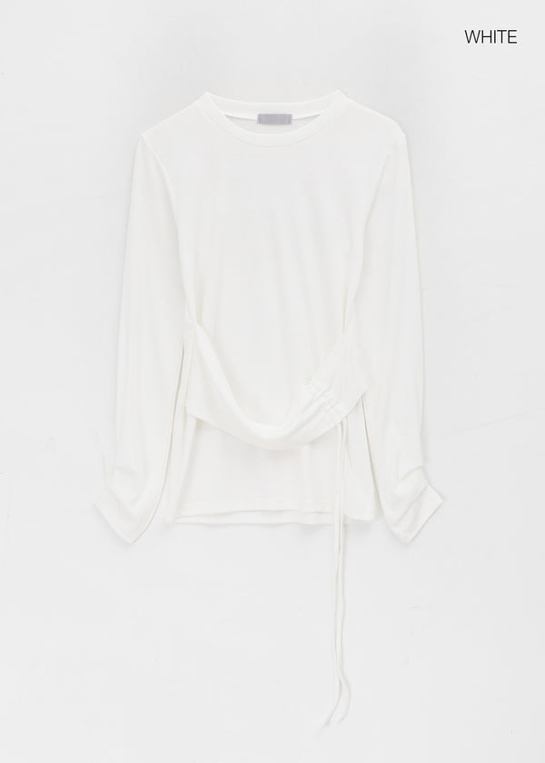 Rayan Shirring Wrap Long-sleeved T-shirt