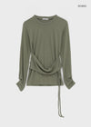 Rayan Shirring Wrap Long-sleeved T-shirt