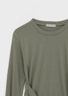 Rayan Shirring Wrap Long-sleeved T-shirt