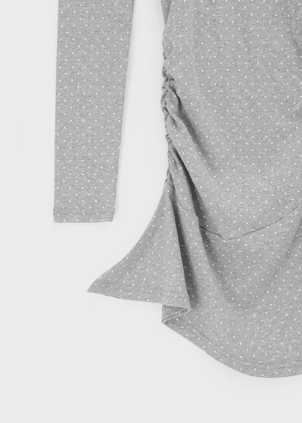 Paldey Dot Shirring Flare Dress