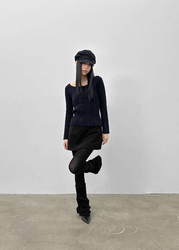 Praline Wool Mini Skirt Pants