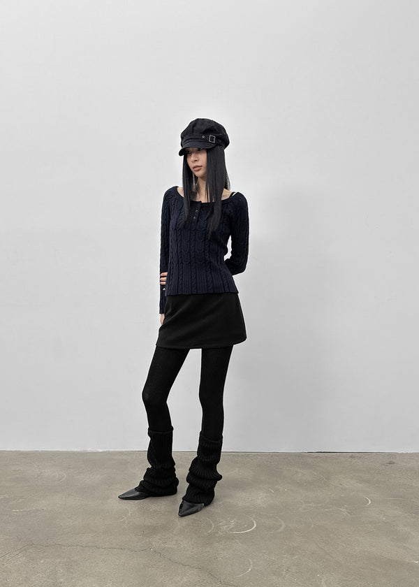 Praline Wool Mini Skirt Pants